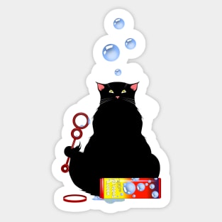 Bubbles - Black Cat Poe Sticker